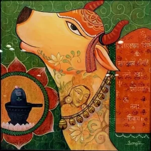 Acrylic painting of Nandi