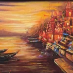 Varanasi ghat Acrylic painting on canvas