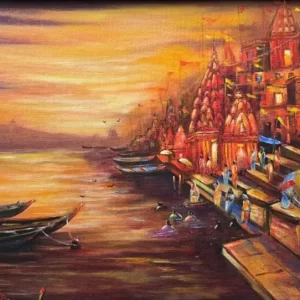 Varanasi ghat Acrylic painting on canvas