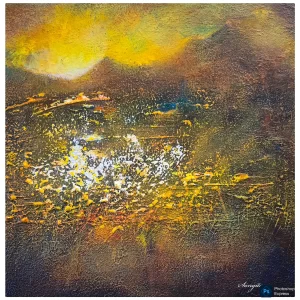Abstract landscape painting Acrylic knife painting on canvas