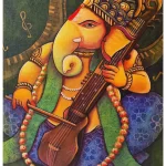 Ganesha Acrylic painting on stretched canvas