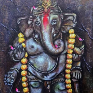 Ganesha Acrylic painting on stretched canvas