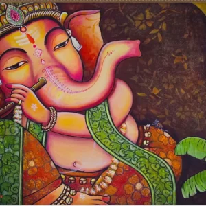 Ganesha Acrylic painting on stretched canvas