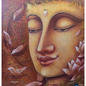 Lotus of Tranquility (Acrylic painting on canvas)